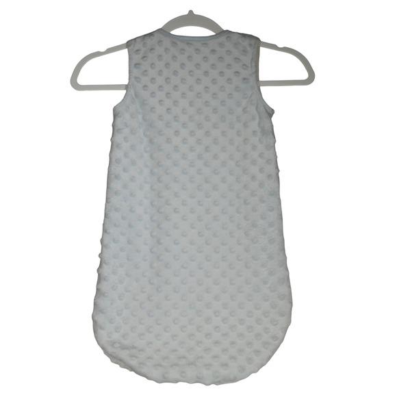 Chick Pea Sleep Sack 9-12 Months Minky Wearable Blanket Light Blue Raised Dots - Picture 5 of 6